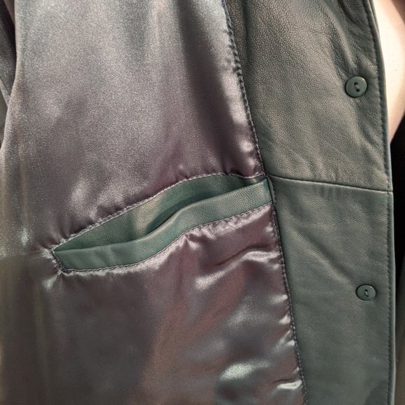 Excelled Collection Teal 100% Leather Coat NWT - Picture 10 of 15